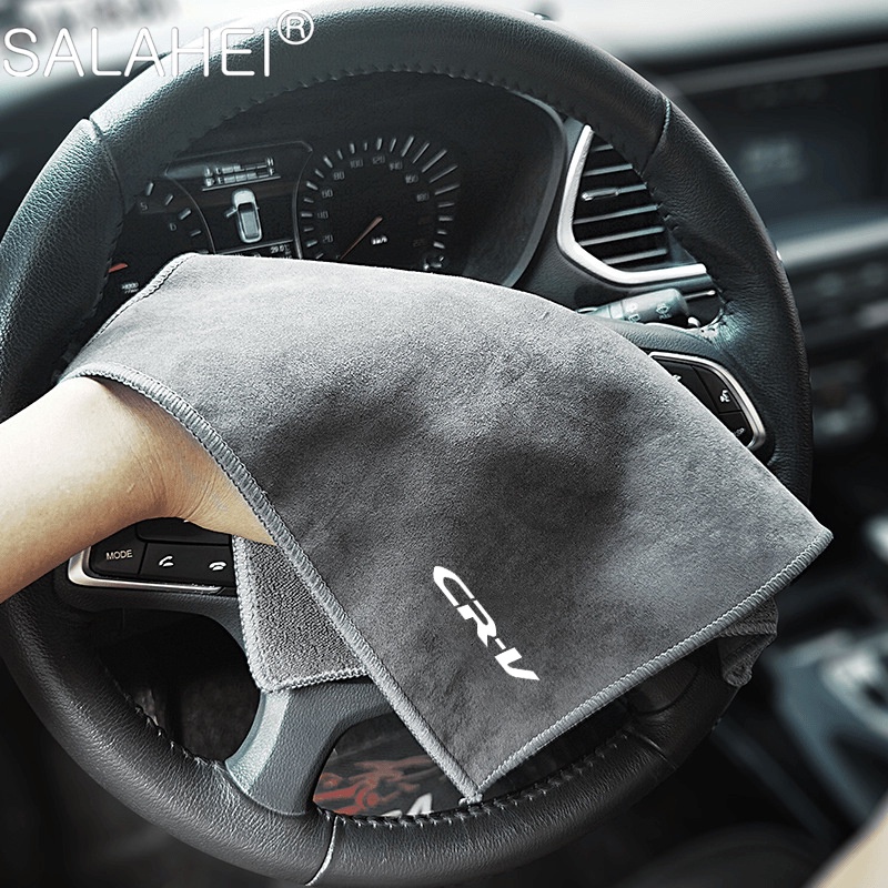 HONDA 超細纖維汽車軟洗毛巾汽車清潔乾燥布適用於本田 CRV CR-V 2014 2017 2019 帶徽標自動清潔