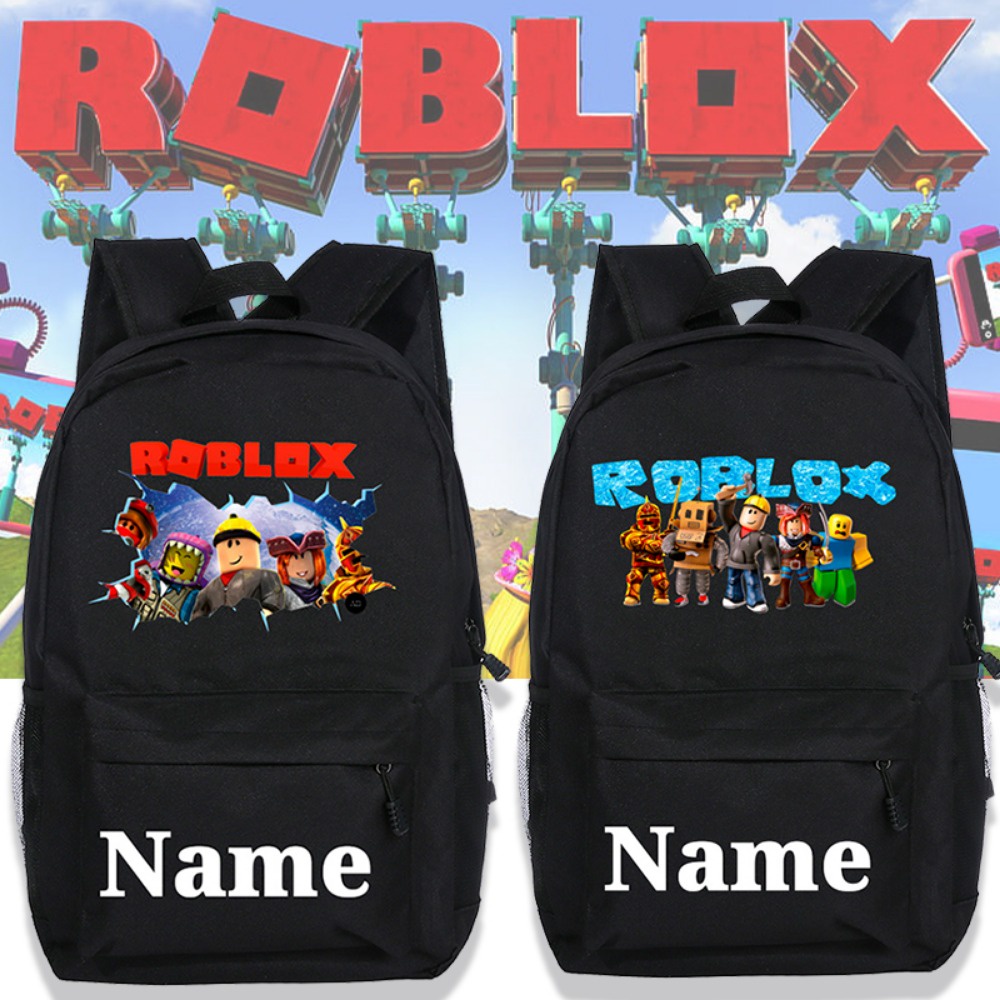 免費添加姓名兒童背包 Roblox 卡通圖案小學生書包舒適輕便趣味包定制姓名包