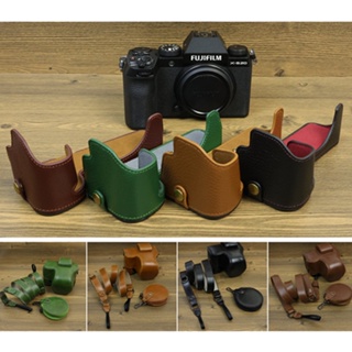人造革或真皮 相機 底座 皮套 套裝 保護套 相機包 適用 Fujifilm富士 XS20 X-S20 15-45鏡頭