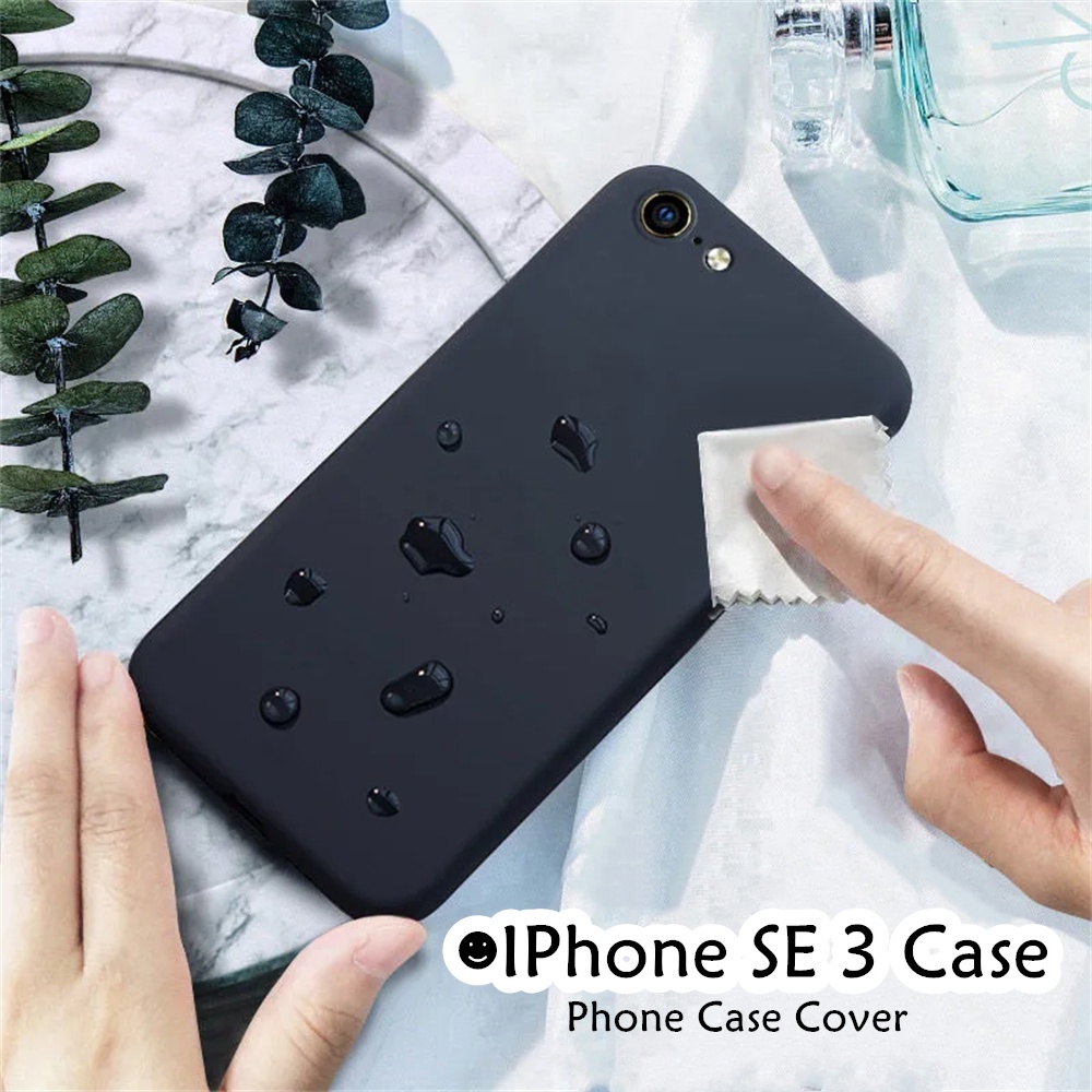 [有貨] 適用於 IPhone SE 3 手機殼矽膠全保護殼直邊經典簡約純色手機殼保護套