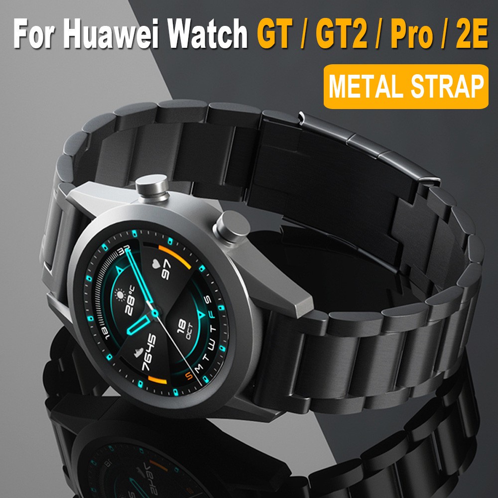 華為 GT2 GT3 46mm 42mm 錶帶 Watch GT2 Pro 三株腕帶 金屬錶帶 GT 2e 不鏽鋼錶帶