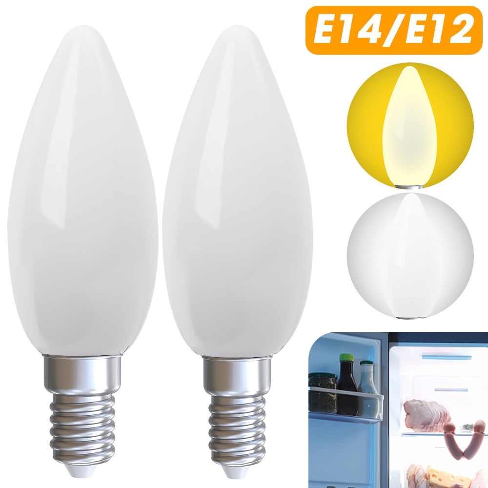 Led 燈泡 E12/E14 冰箱玉米燈泡/ AC 220V LED 白色/暖光燈泡/迷你小夜燈高亮度家居裝飾/冰箱燈泡