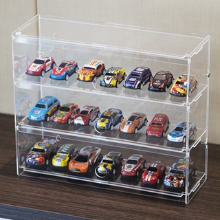 透明 汽車收納盒 玩具車模展示架 陳列櫃 1:64風火輪多美卡小汽車模型跑車高清多格展示架 展示櫃