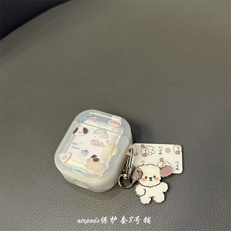 卡通小狗 Airpods保護套 保護殼 適用 Airpods 3代 2代 1代 AirPods Pro 帶吊飾防摔保護套