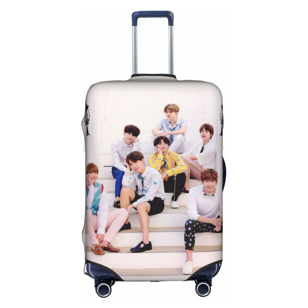 [有貨]BTS 圖形旅行箱保護套個性化圖案可水洗行李套適合 18-32 英寸行李箱