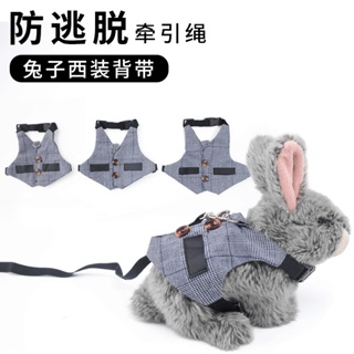 兔子西裝背帶紳士禮服裝寵物牽引繩兔子胸背帶寵物用品