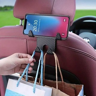 GANTUNGAN TRFF 汽車用品掛架手機架汽車頭枕掛鉤 2 合 1 CY4N1W