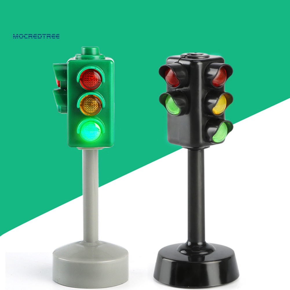 迷你交通標誌路燈塊帶聲音 LED 兒童安全教育玩具