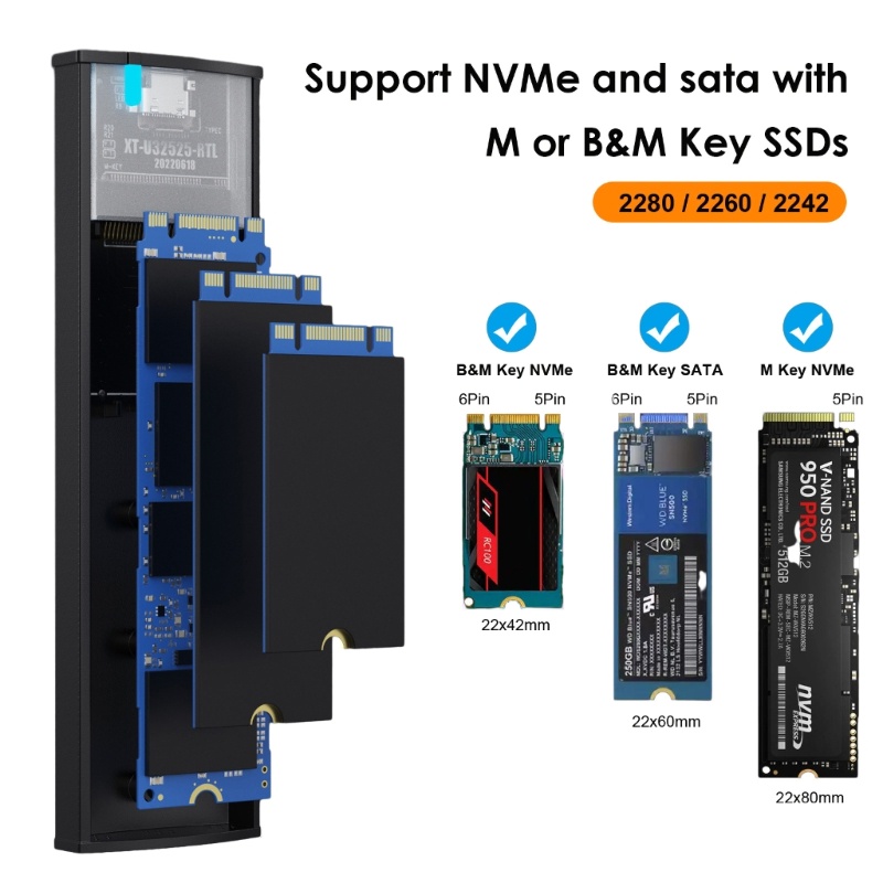 Cre m 2 NVMe SSD 外殼 10Gbps USB 3 1 轉 m 2 SSD 外殼盒鋁殼