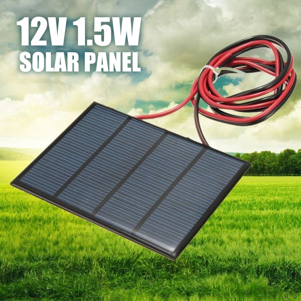 12v 1.5W 迷你太陽能電池板小電池模塊充電器帶 1M 線 Z6Q8