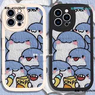 卡通鯊魚 iPhone 6S 手機殼 小羊皮 iPhone 6S Plus 情侶款保護殼