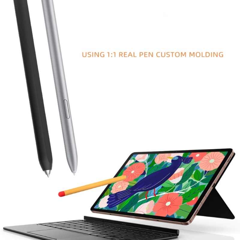 Doublebuy Stylus Pen 矽膠觸控筆套支架防滑觸控筆套適用於 Tab S7+ 平板電腦配件