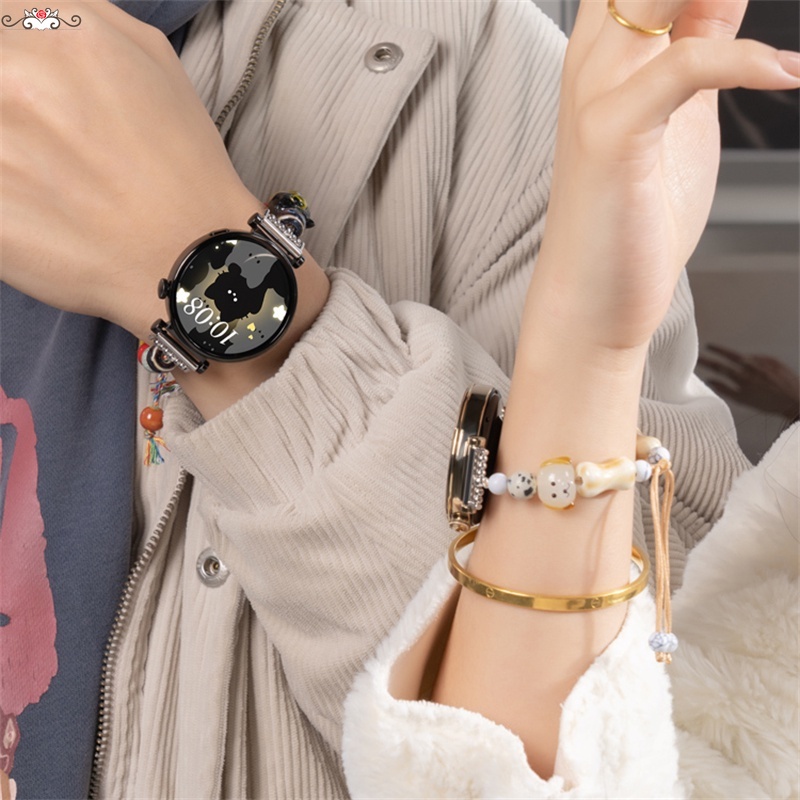 編織金屬手鏈式錶帶 22mm快拆錶帶 適用三星Galaxy Watch3 Active 2 S3 高級女款錶帶