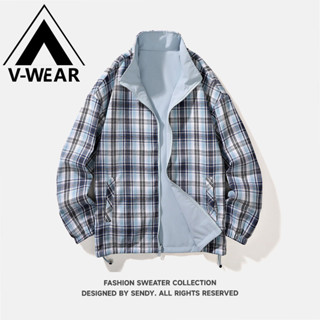 【臺灣V-WEAR】上衣 外套 夾克 防風夾克 機車夾克 風衣 帥氣外套 薄夾克 立領外套 雙面夾克 格子夾克 立領外套