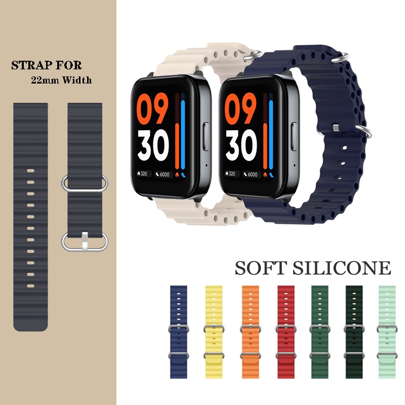 適用於 Realme Watch 2 3 海洋錶帶 22 毫米矽膠錶帶適用於 Realme Watch S Pro