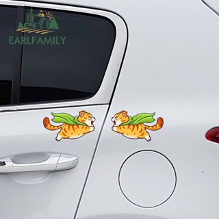 EARLFAMILY 13 釐米可愛飛貓汽車貼紙 3D PVC 摩托車筆記本電腦後備箱汽車貼紙防水遮擋劃痕汽車造型