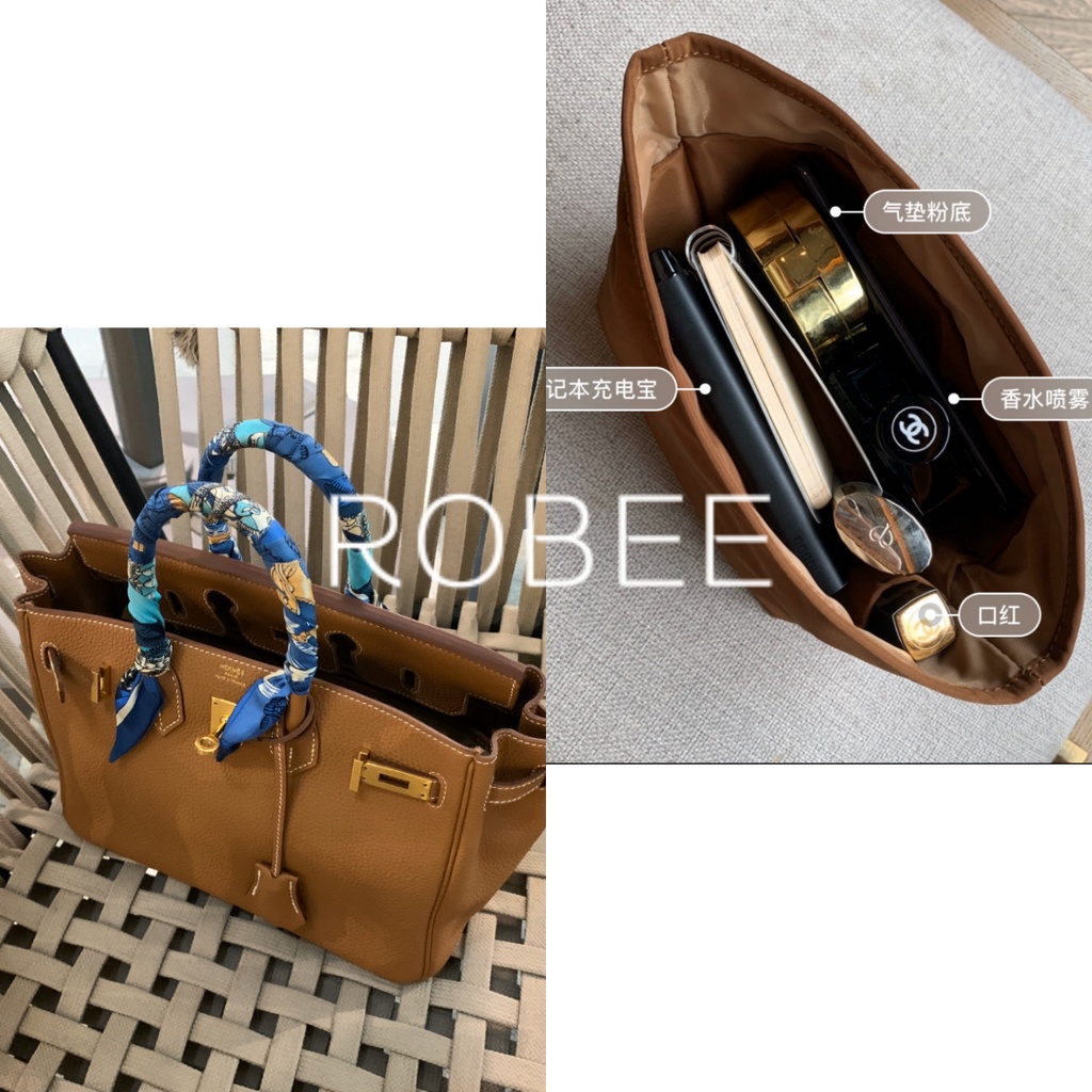 現貨速發內袋 內袋 收納包 ROBEE/適用於 愛馬仕 Birkin25/30/35 內袋 內襯 收納包 鉑金包中包