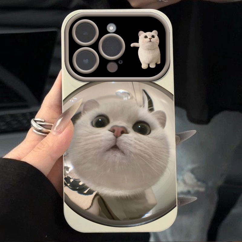 趣味貓咪 iPhone 14 15 Pro Max 手機殼 蘋果13 鏡頭框全包 11 12 軟殼 XS XR 保護殼