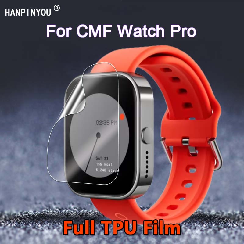 適用於 CMF Watch Pro SmartWatch 超薄透明軟 TPU 薄膜屏幕保護膜 - 非鋼化玻璃
