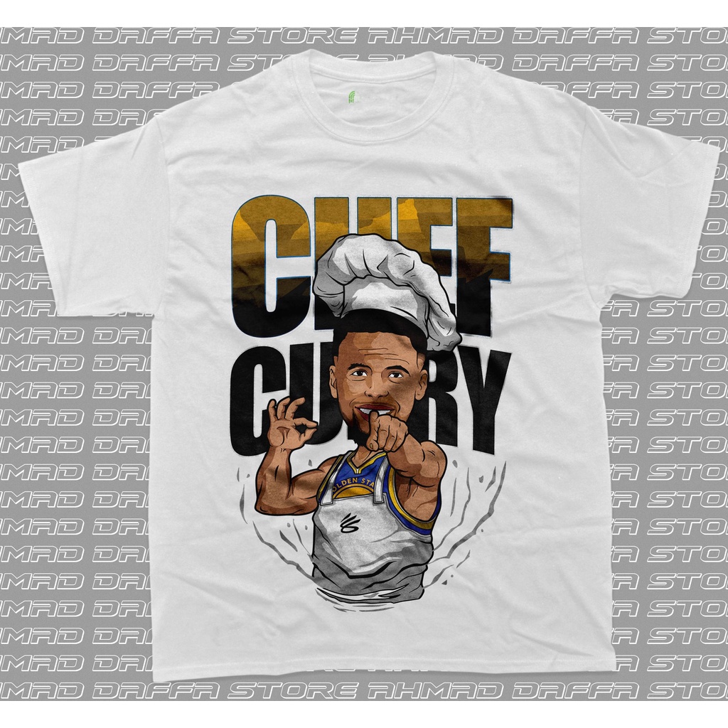 Nba Chef Stephen Curry T 恤籃球襯衫復古棉精梳 24 年代