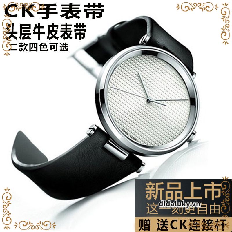 真皮 錶帶適配CK手錶K1S211 00/K1S211腕帶男20mm凹接口手錶帶女1120