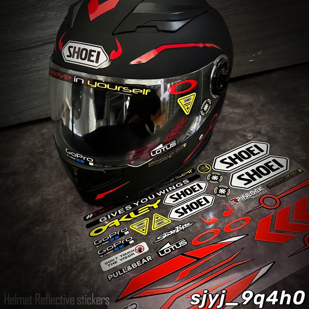 熱銷🔥 摩托車頭盔貼紙適用于SHOEI HJC KYT改裝鏡片GoPro貼花反光防水 #萬雲