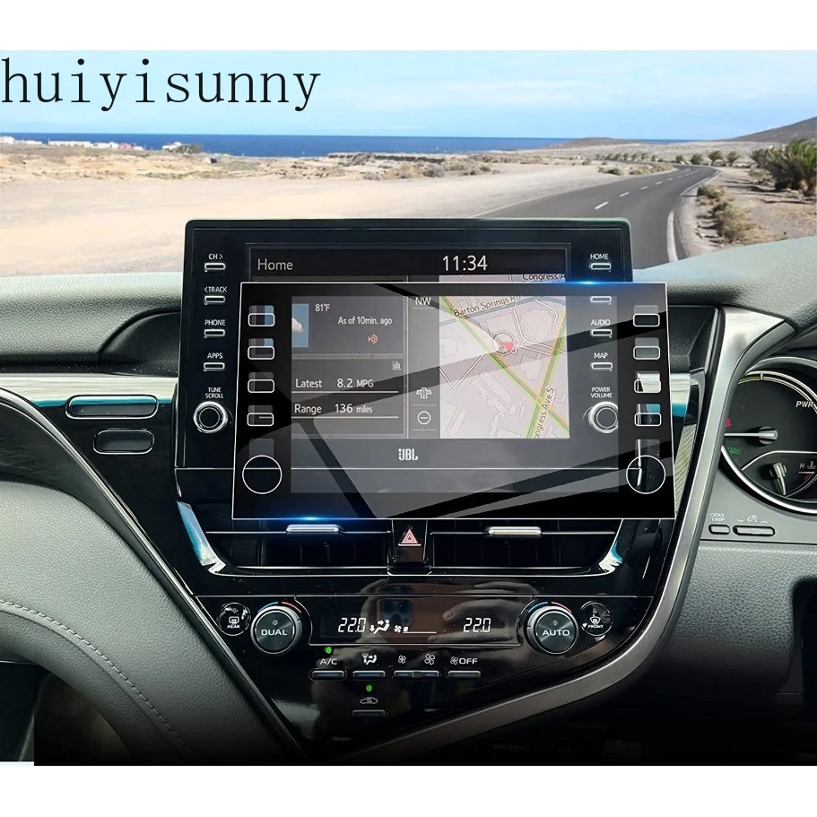 CAMRY Hys 鋼化玻璃屏幕保護膜適用於豐田凱美瑞 2021 2022 2023 9 英寸車載收音機 GPS 導航內