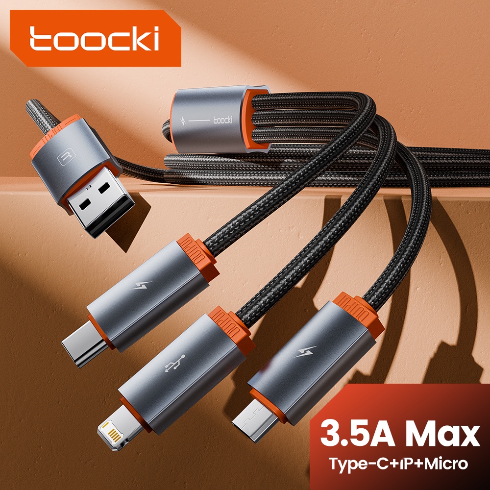 Toocki PD3.5A 3 合 1 數據線 USB 轉 Type C Micro l0S 超快速充電數據線 QC3.