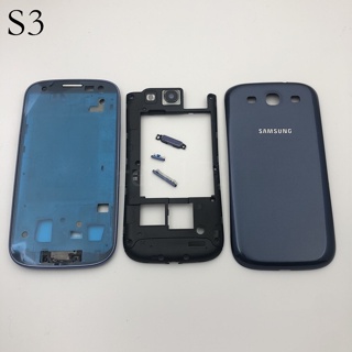 SAMSUNG 適用於三星 Galaxy S3 SIII i9300 i9305 9300 前中框擋板後蓋的全外殼更換部