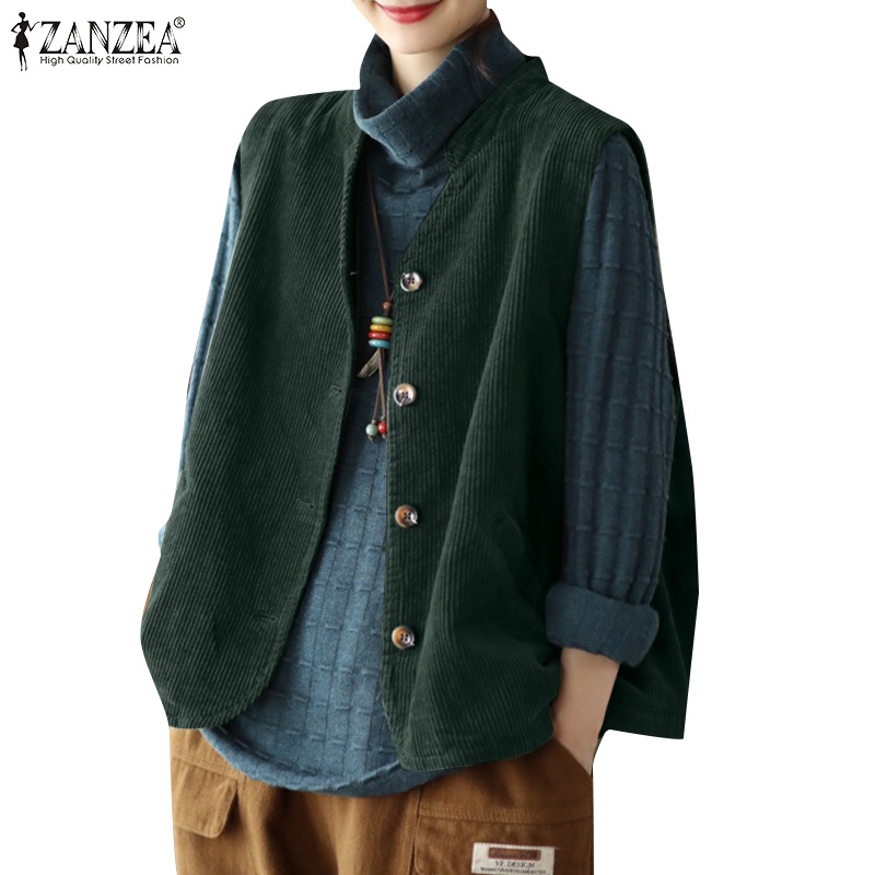 Zanzea 女式韓版休閒無袖帶口袋背心