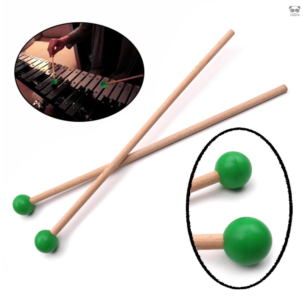 木琴/馬林巴琴槌 鍵盤槌 楓木杆+橡膠頭材質 長度365mm 綠色款