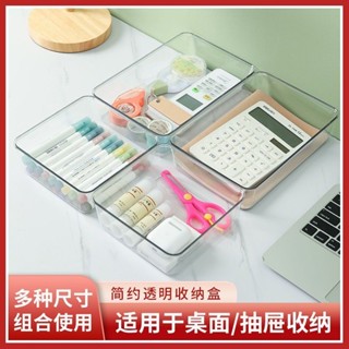 透明桌面收納盒化妝品面膜文具收納筐亞克力抽屜冰箱雜物整理盒子居家生活日用品抖音同款小紅書同款