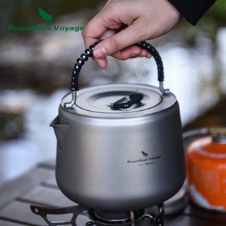 Boundless Voyage- 1.4L 鈦水壺野營水壺瓶咖啡茶壺帶過濾器大容量戶外室內炊具