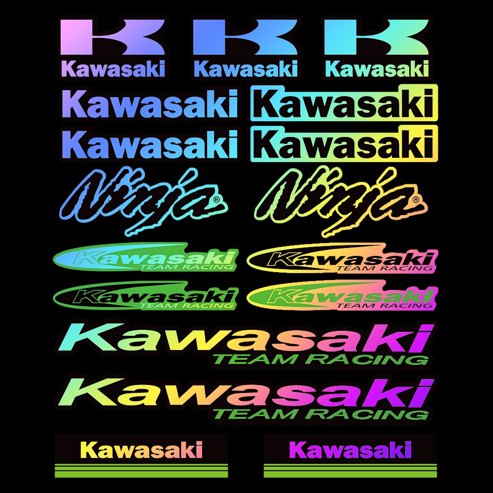 KAWASAKI 1 套川崎貼紙摩托車裝飾標誌貼花防水反光貼紙