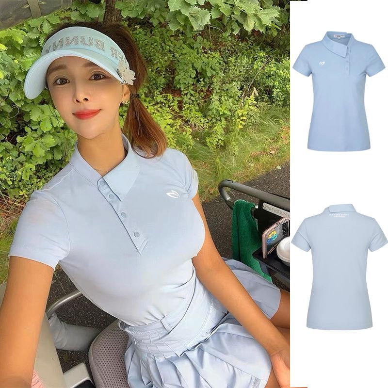 MASTER BUNNY  韓國兔子夏季高爾夫女裝短袖緊身速乾透氣休閒運動Polo衫球衣服T恤衫