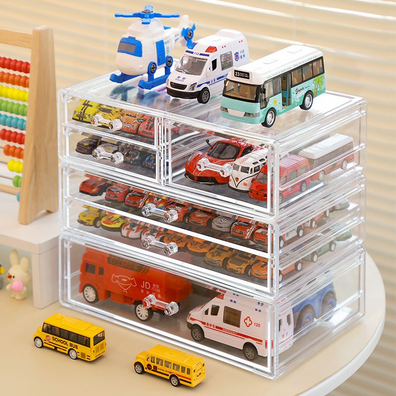 亞克力展示盒 玩具車收納筐 收納盒 陳列架 合金小汽車收納展示架 多美小汽車模型收納玩具收納盒子