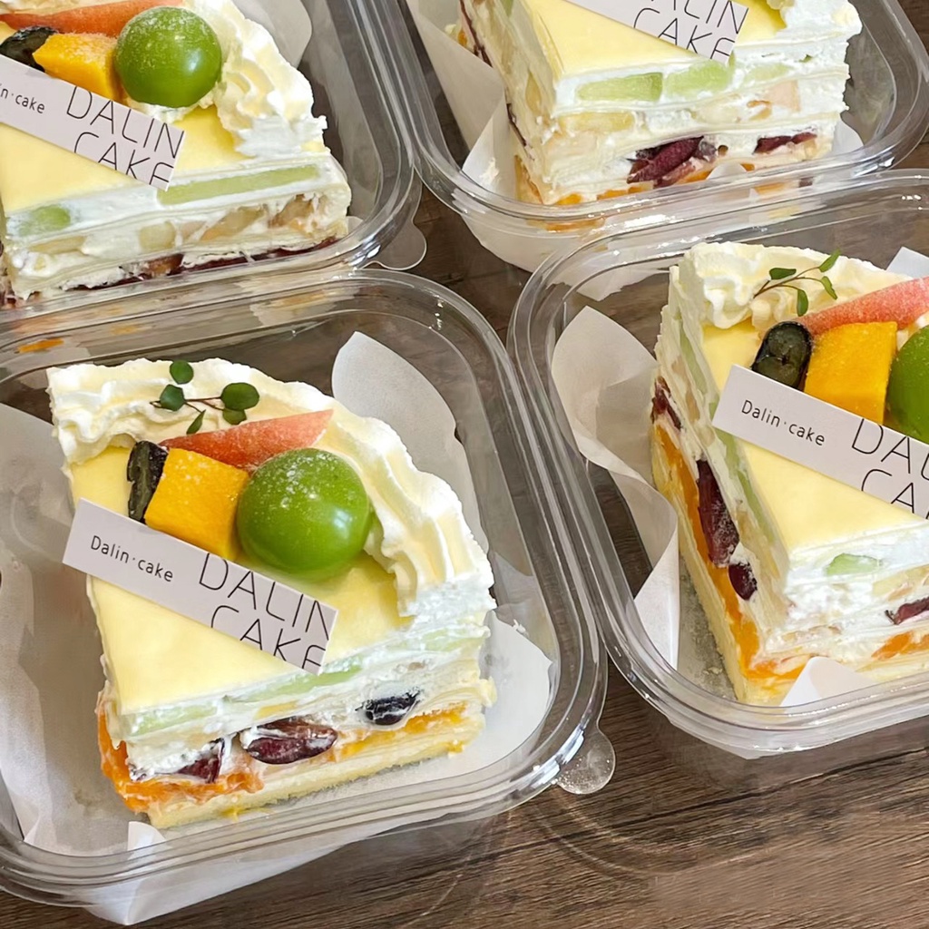 現貨【蛋糕盒】6寸8寸切塊 蛋糕包裝盒 巴斯克提拉米蘇 豆乳西點盒 分裝透明 甜品盒子