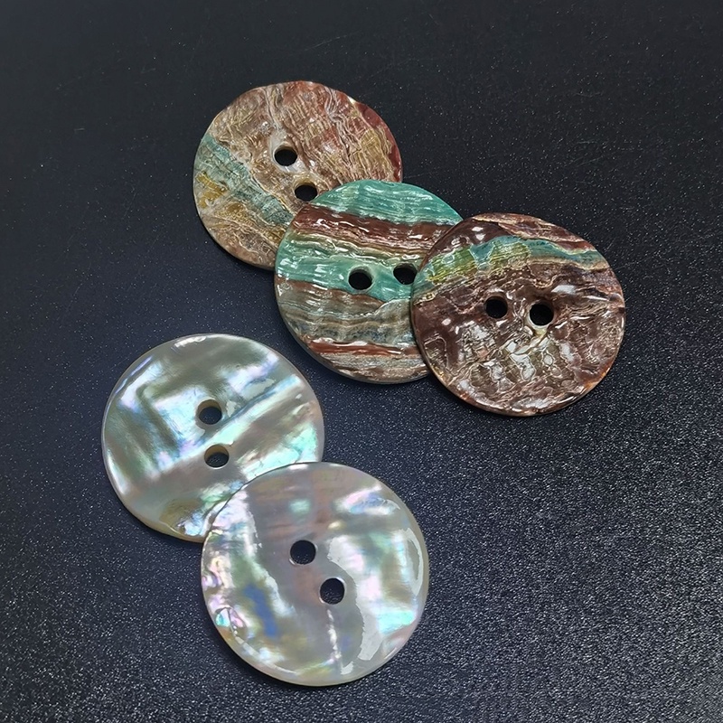 10 件裝天然鮑魚珍珠貝殼鈕扣,用於服裝縫紉配件剪貼簿 DIY 服裝 2 孔圓形貝殼鈕扣