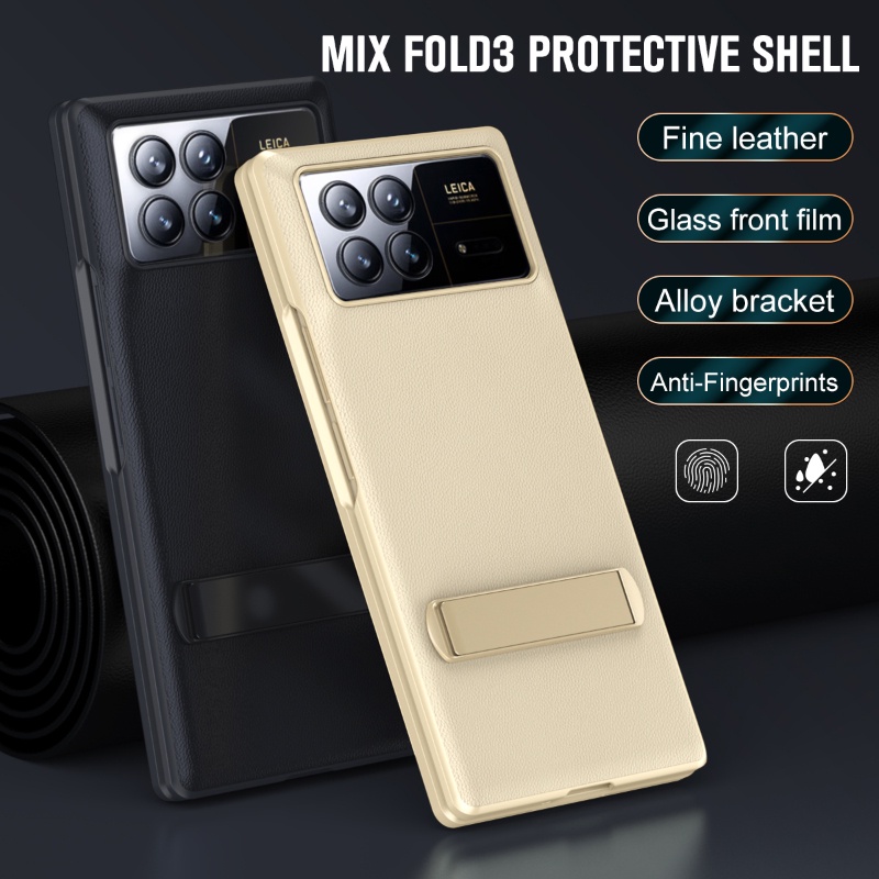 XIAOMI 小米 Mix Fold 3 保護套豪華皮革手機殼帶支架防震外殼