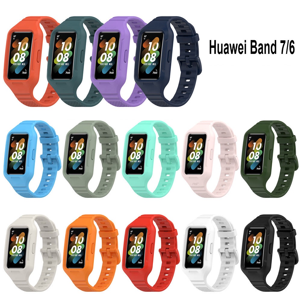 華為手環8 錶帶 替換錶帶 矽膠錶帶 腕帶 華為手環7 一體錶帶 Huawei Band 6 華為手環6 殼加錶帶