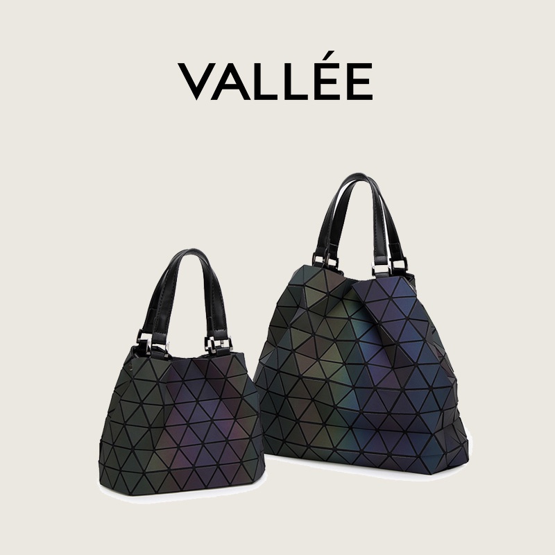 【VALLEE】✨現貨女包✨日本三宅一生同款水桶包菱格包幾何女包斜背包斜背包