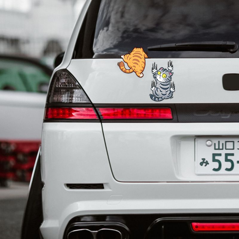 【台灣新款好貨】 汽車貼紙 划痕貼個性趣味抓痕 寵物貓咪車身裝飾貼 電動車防水貼