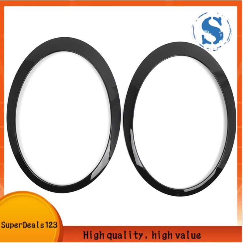 【SuperDeals123】1 對大燈裝飾環光面黑色替換零件適用於 Mini Cooper R50 R52 R53 2