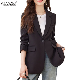 Zanzea 女式韓版可拆卸腰帶長袖寬鬆西裝外套