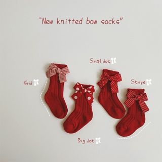 寶寶秋冬襪子新生兒紅色滿月週歲新年短襪