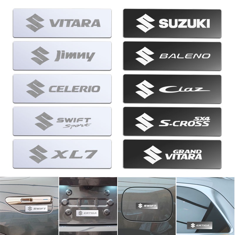 SUZUKI 4 件裝鈴木鏡面金屬汽車標誌貼紙標籤 3D 徽章裝飾標籤 Swift Sport Xl7 Vitara J