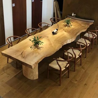 自然邊實木餐桌大板桌原木老闆辦公桌工作臺桌子北歐簡約茶桌茶几 會議桌 餐桌 茶桌 辦公桌 長桌 實木 大板桌 會議室