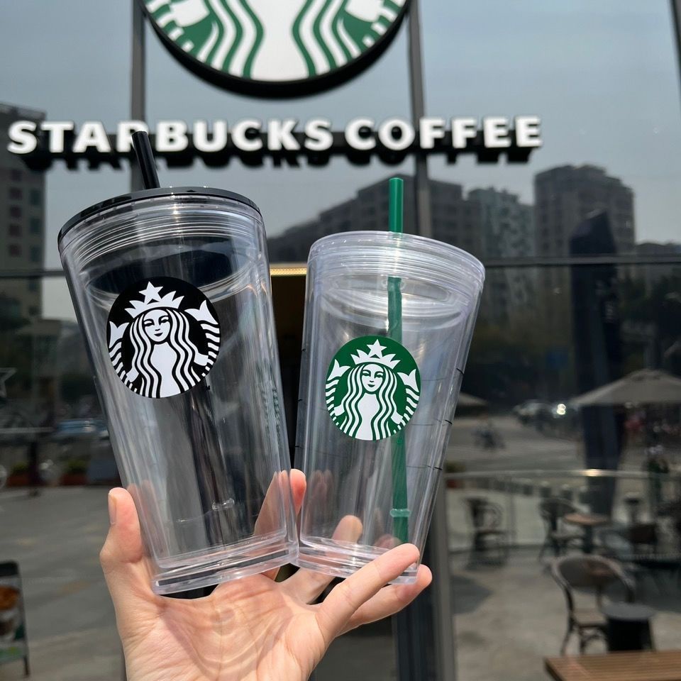 STARBUCKS 北美經典款塑膠杯 星巴克吸管杯 710ml 大容量水壺 咖啡杯