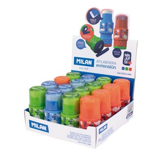 MILAN橡皮擦+可伸縮削筆器/ 功夫忍者/ 熱血紅 eslite誠品