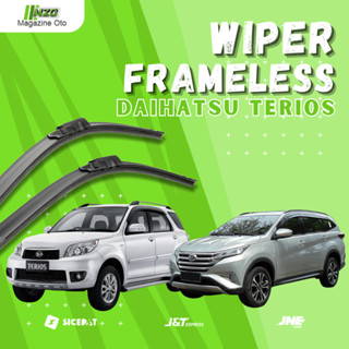 大發 Terios 全新 Terios 無框汽車雨刷一對 2 件左右無鋼圈前汽車擋風玻璃雨刷香蕉模型